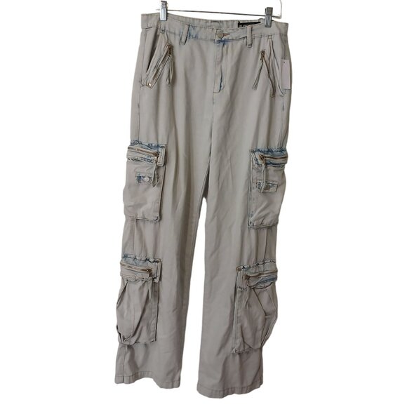 Blanknyc Denim - Blanknyc Denim Cargo Jeans Light Blue Wash Size 28 Pockets Distressed NWT #B2